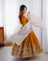 Tew Heavy Georgette With Multy Thread Heavy 5mm Embroidery Sequence Work Top With Bottom Dupatta Online Wholesale
